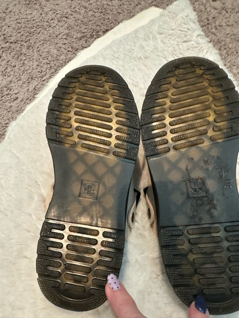 Dr Martens beigeSuede Buckle Clog Mules - Picture 5 of 5